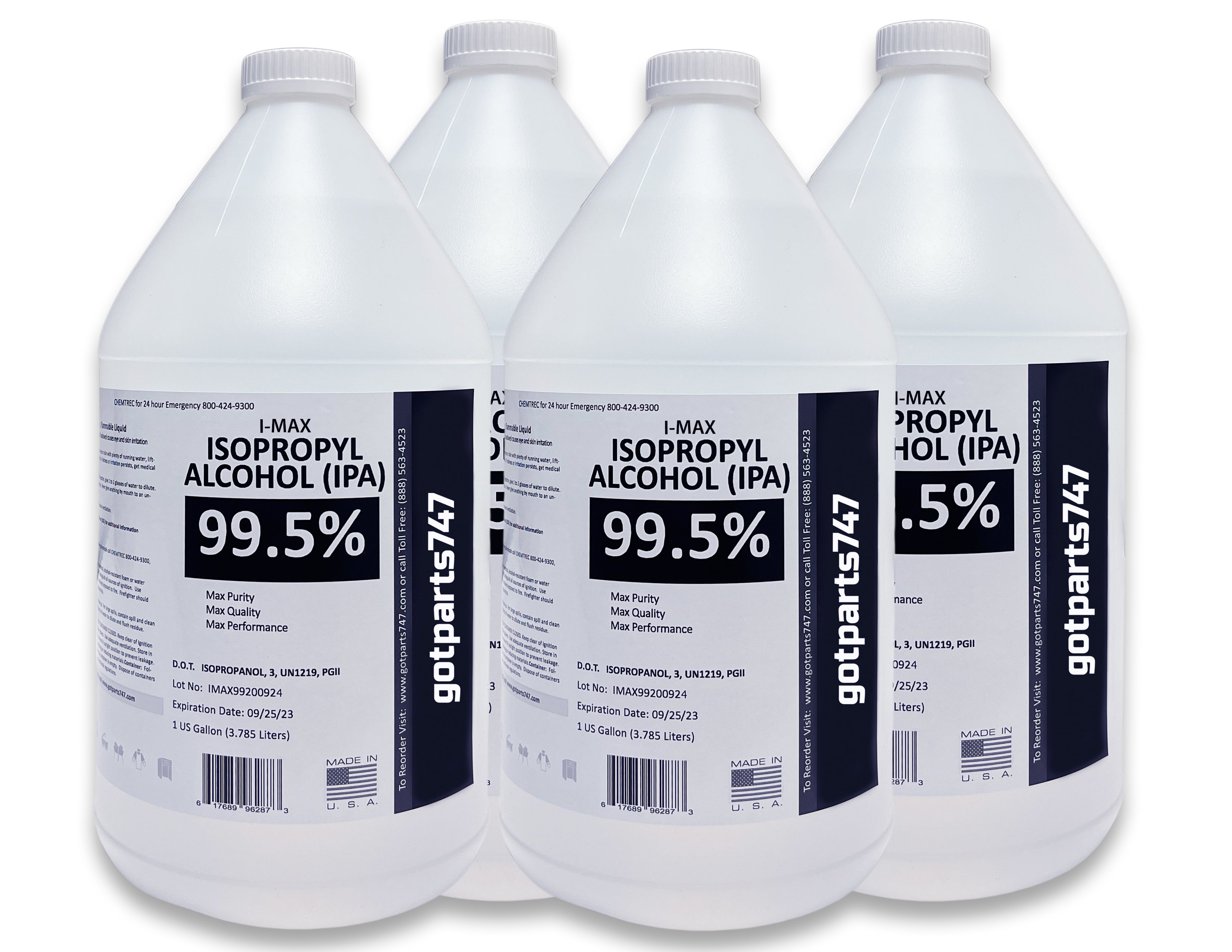 Isopropyl Alcohol - IPA 99.5% (4x1 Gallon) – GotParts747